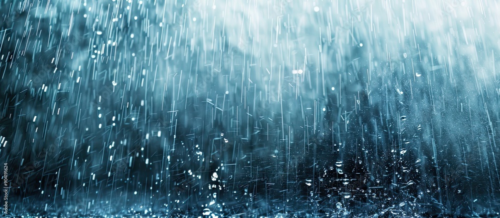 Poster various overlays depicting realistic rainfall including drizzling and water droplet overlays ideal f