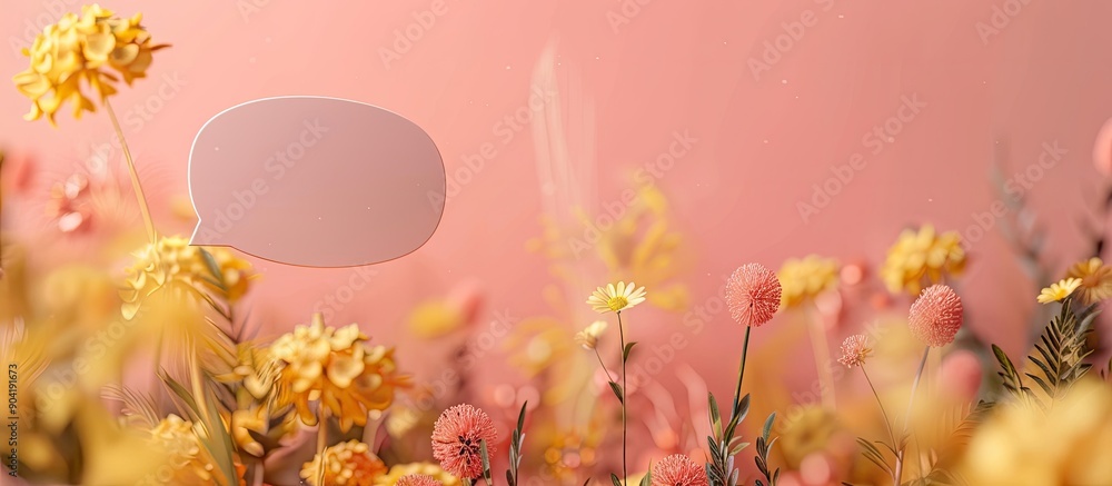 Poster save the date with a speech bubble paper note against a background with ample copy space image stock