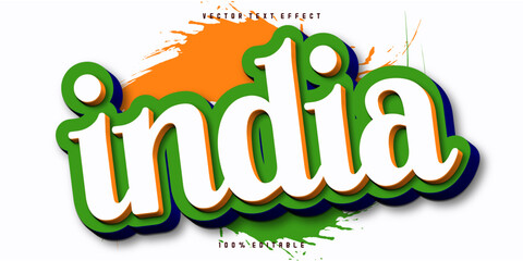 Editable text effect India, independence day text style