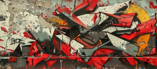Underground art featuring a stunning street art graffiti background with abstract house paint drawings reflecting modern urban street culture among youth depicted in an abstract picture with copy spa