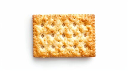 Lonely cracker on white background top view