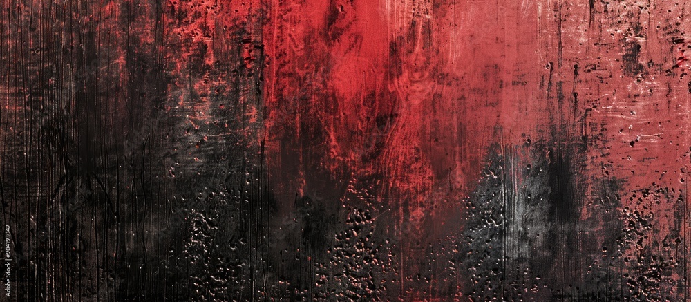 Poster abstract background with a grainy color gradient in red and black creating a noise texture effect wi
