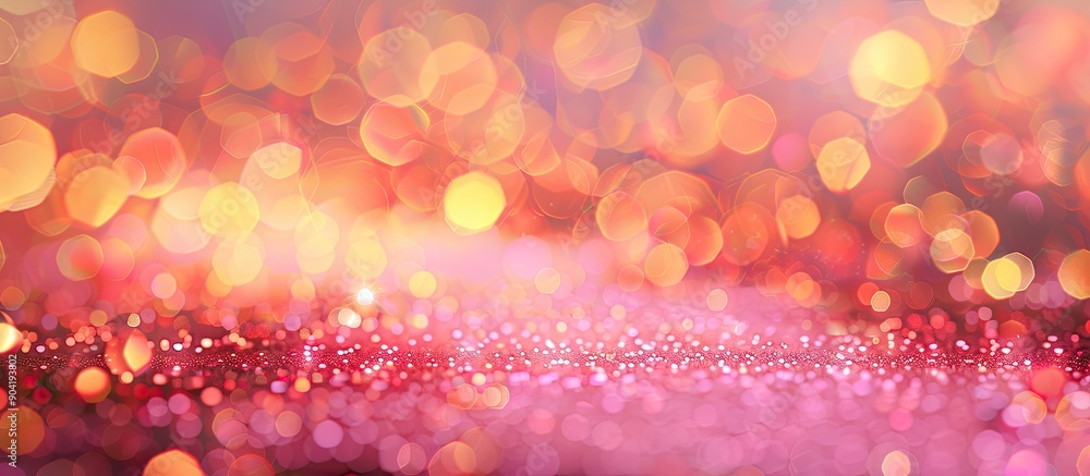Poster use pink bokeh light as a backdrop for product displays with space for text and presentations in the