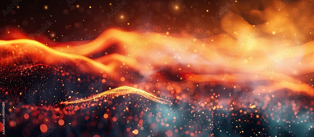 Poster abstract blurred background with a flickering flame and heat waves perfect for copy space image