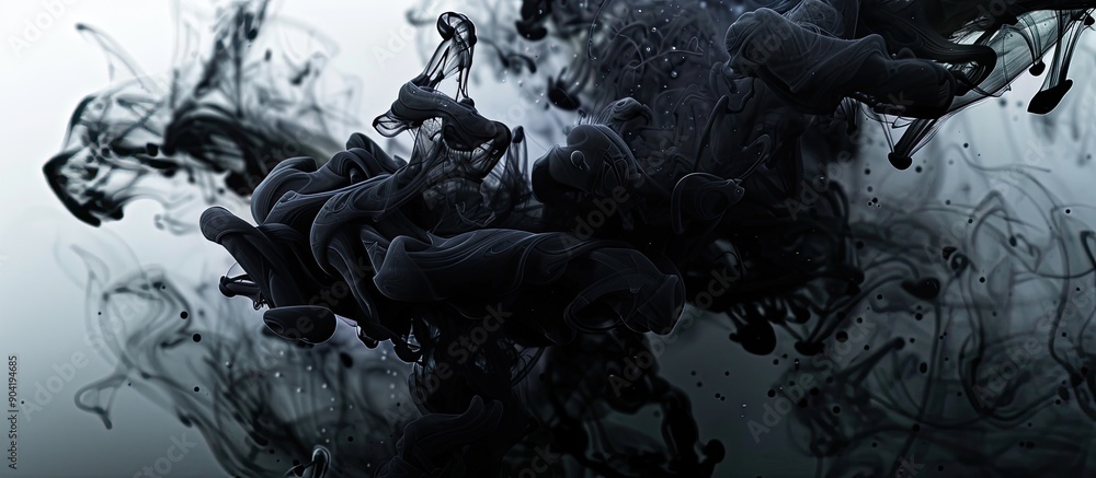 Poster the backdrop features a dark ink drenched design with copy space image