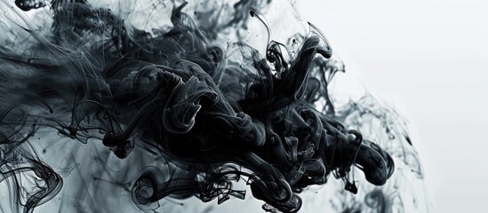 The backdrop features a dark ink drenched design with copy space image