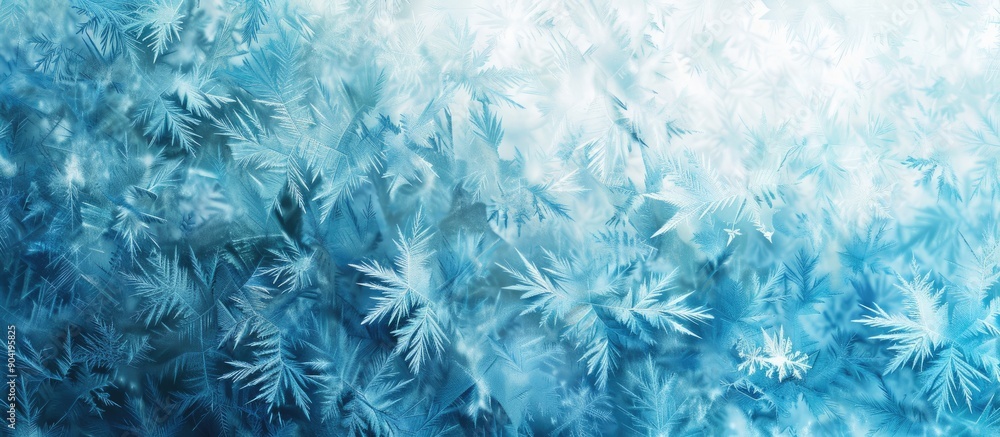 Canvas Prints Blue ice winter background with a frozen pattern on a window suitable as a texture blue wallpaper for a banner or copy space image