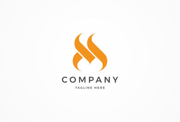 Letter M Flame Logo, letter M with flame combination, usable for and business and company logos, vector illustration