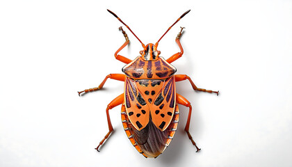  Marmorated Stink Bug- Orange, Marmorated Stink Bug isolated on white, top view, highlightin_1(195)