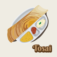 Vector illustration of famous Malaysian food, Tosai