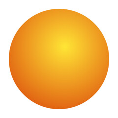 Orange gradient circle with a bright yellow center on a transparent background. Summer sun. Concept of simplicity and minimalism. Vector illustration
