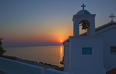 Beautiful sunrise on Samos island,