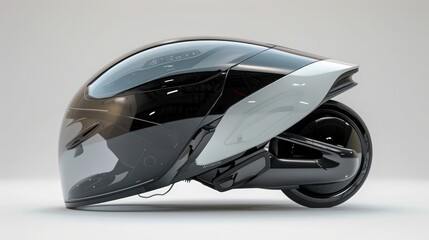 Fototapeta premium A sleek, futuristic bicycle helmet with augmented reality visor and advanced safety features.