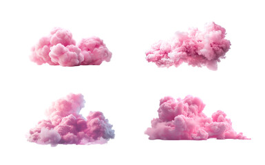 Pink clouds on white background	