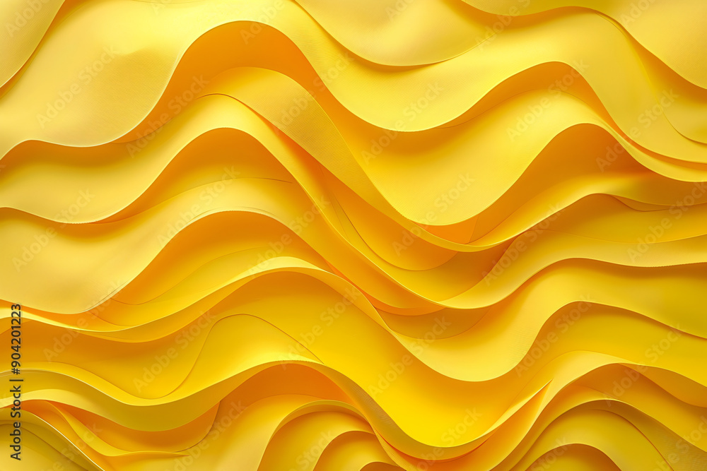 Poster yellow paper texture background with wavy line pattern, yellow background with copy space for text a