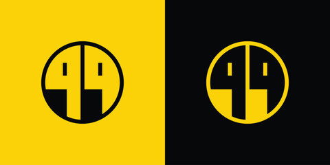 Simple QQ Letter Circle Logo, suitable for business with QQ initials