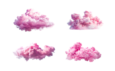 Pink clouds on white background	