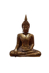 Buddha statue isolated on white background with clipping path.