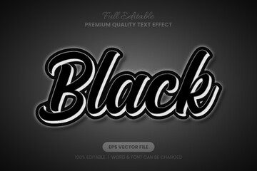 Black White Shadow Editable Text Effect, Font Graphic Style