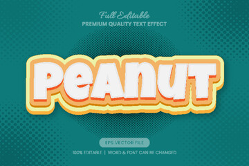 Peanut Cartoon Editable Text Effect, Font Graphic Style