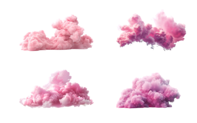 Pink clouds on white background	