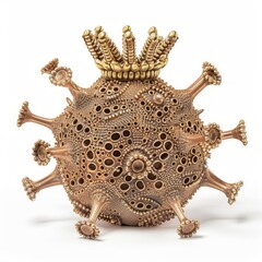 Fototapeta premium medium shot of VIRUS GROUP in bacterial style in flat shield, isolated on a white background 