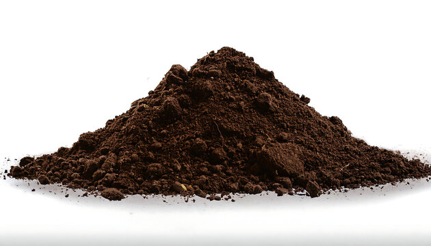  Soil Pile- Pile of soil scattered isolated on white background and texture, detailed with a_1(253)