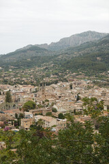 Fototapeta premium The panorama of Soller from Ses Tres Creus, Mallorca, Spain