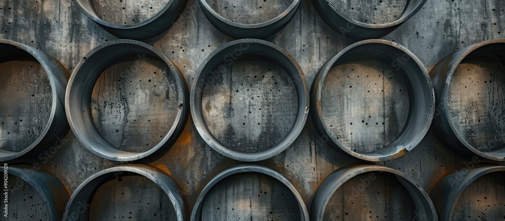 Aufkleber abstract textured pattern on concrete pipes providing a captivating copy space image