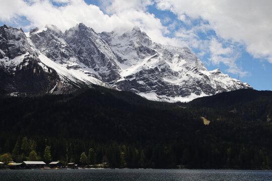 Eibsee lake in Garmisch-Partenkirchen, Bavaria, Germany	