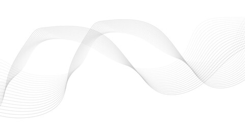 Abstract wave blend lines on transparent background. Design for banner, wallpaper, background and many more. Undulate Grey Wave Swirl, frequency sound wave, twisted curve lines with blend effect.