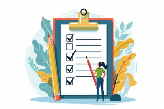 recommend clip art: Illustration of a checklist / to-do list , task list , step by step planning , business plan