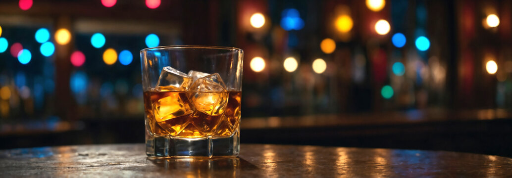 Whiskey in a pub on a Christmas day.