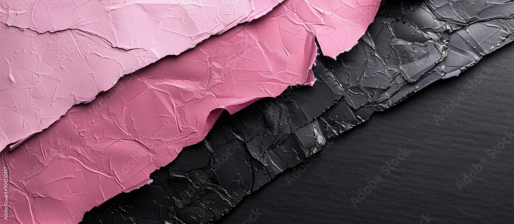 Aufkleber detailed close up shot of textured pink and black paper ideal for use as a banner background with am