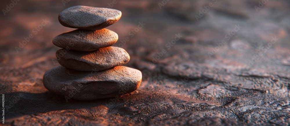 Poster stack of small stones with copy space image