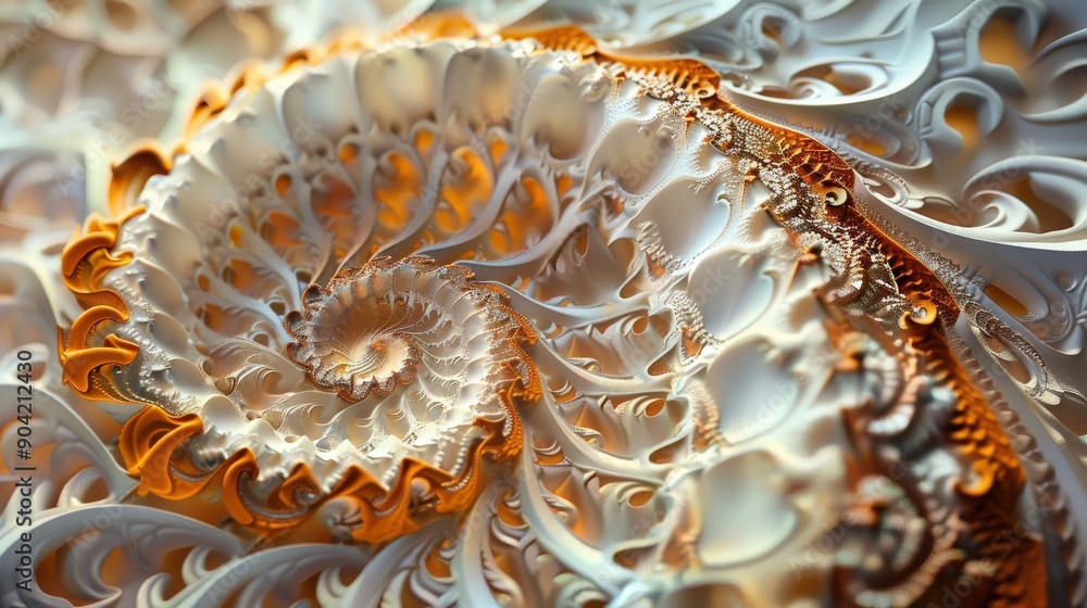 Poster a detailed fractal spiral showcases twisting arms that loop infinitely, creating a mesmerizing abstr