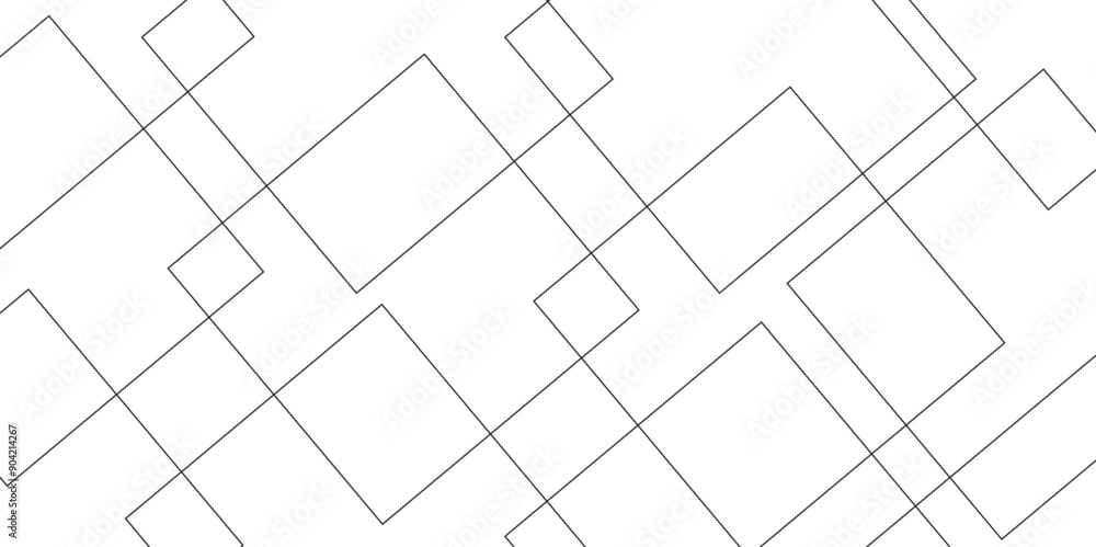 Poster abstract seamless random geometric white, black square lines pattern on a transparent background des