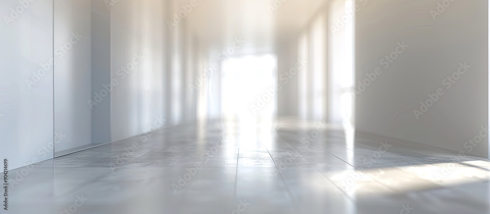 Poster blurred blank hall room with soft lighting for background usage interior blur copy space image conce