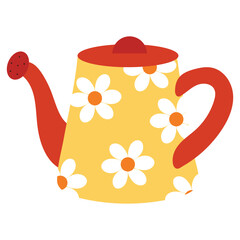 cute hand drawing cartoon teapot for drink, beverage. cute sticker, doodle