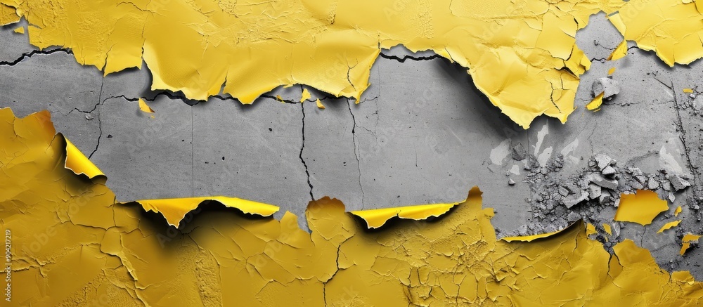 Aufkleber yellow torn paper with a gray backdrop featuring a project management message serving as a symbolic 