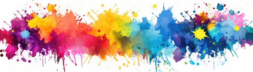 Fototapeta premium Welcome notes on rainbow-colored papers, scattered, bright and lively, watercolor, creative design