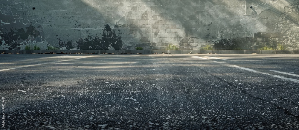 Poster urban setting with asphalt ground as a copy space image