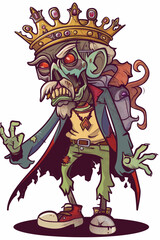 Obraz premium A creepy zombie man with a crown on his head