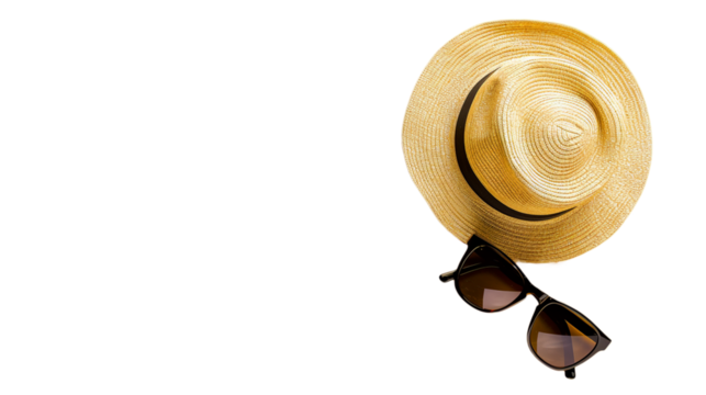 straw hat isolated on transparent background