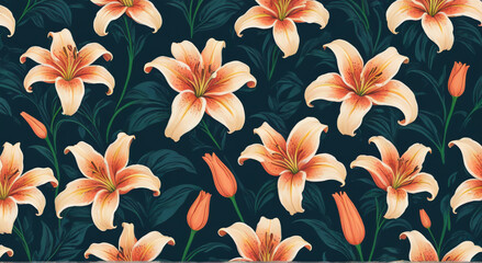 Fototapeta premium seamless pattern with flowers