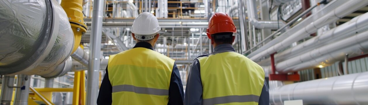 Business professionals examining the biomass production process, feedstock management, and irrigation systems, with a focus on fuel pricing and torrefaction research Industrial setting