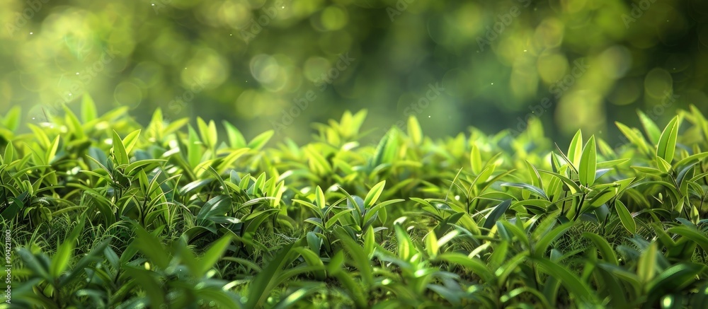 Aufkleber various colors and textures enrich a garden grassy background creating an appealing view for your co