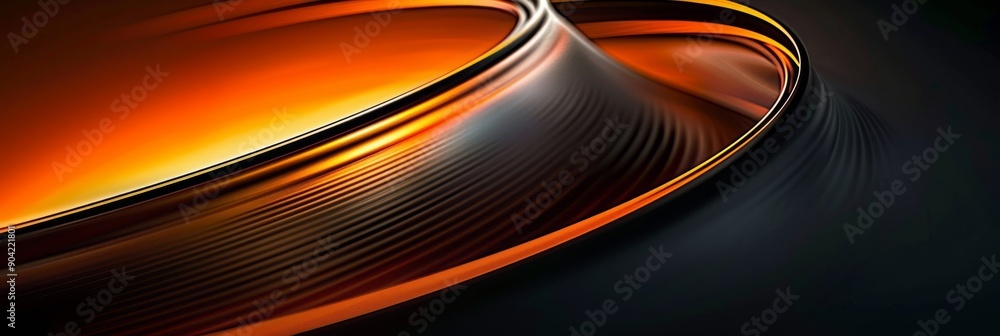 Poster a mesmerizing and enchanting blend of vibrant orange and deep black waves creating captivating dynam