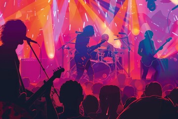 illustration of a pop music / band event 
