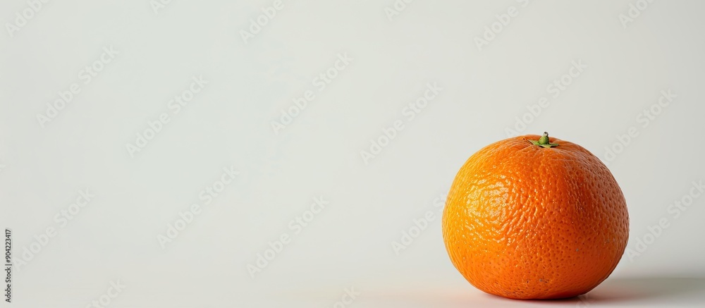 Poster a vivid picture of a mandarin orange on a pristine white backdrop ideal for editorial ads and educat